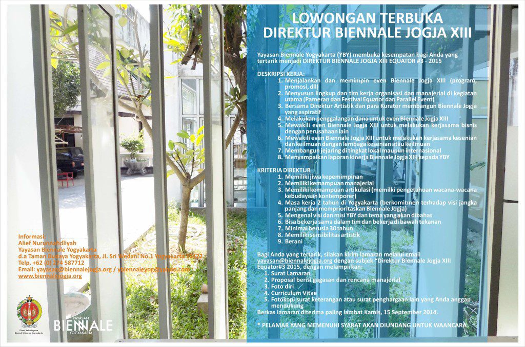 Poster Lowongan direktur BJ XIII.
