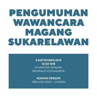 Pengumuman Sukarelawan Biennale Jogja 2019